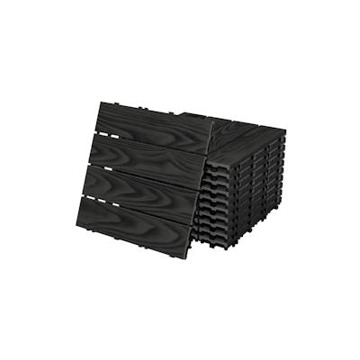 ML-Design 11xWPC Terrassenfliesen Balkonfliese Fliesen Klickfliese 30x30 cm Anthrazit 1 m² Image