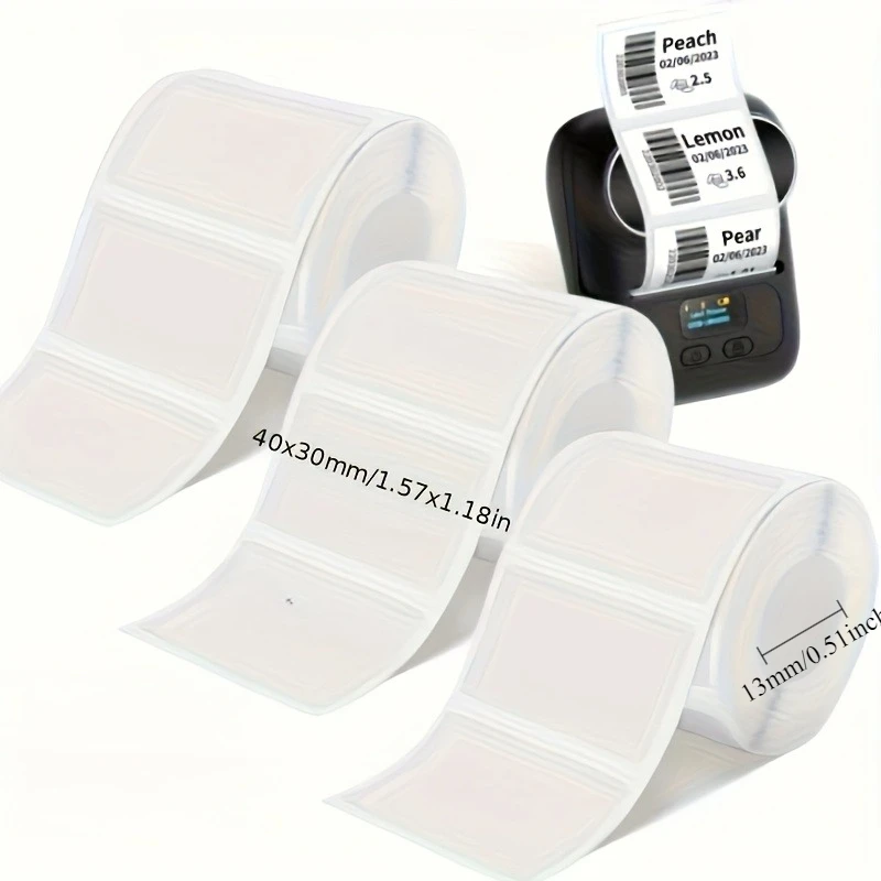 1,57"x1,18" klare selbstklebende Aufkleber, wasserfest, wiederverwendbar, Etikett für Barcode-Logo-Dekor, kompatibel mit M110/M221/M220/M120/M200 Image