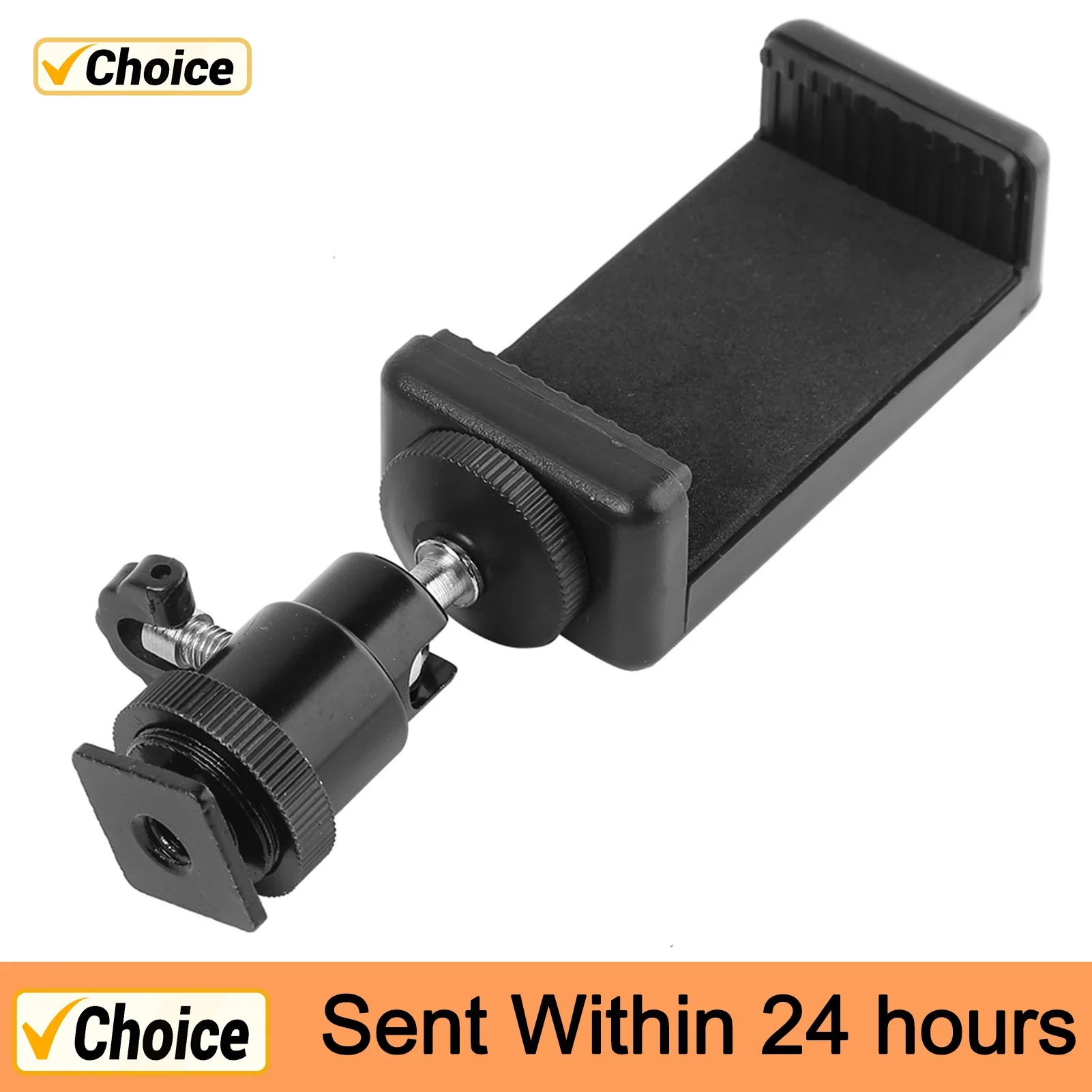 Universal Handy Clip Halterung Halterung Schraube Blitzschuh Telefon Clip Stativ Ein beins tativ Ständer für iPhone Samsung Xiaomi Image