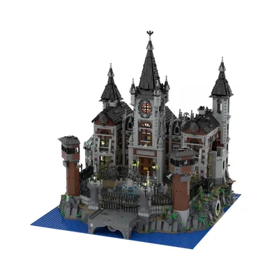 MOC Anime Serie Gotham Stadt Arkham Asylum Krankenhaus Bausteine Modell Arkham Asylum Krankenhaus Gefängnis Ziegel Spielzeug Kinder Geschenke Image