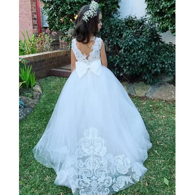 BABYONLINE Blumenmädchenkleider für 3–9 Jahre, Spitze, Tüll, Prinzessin, für Kinder, Hochzeit, Image