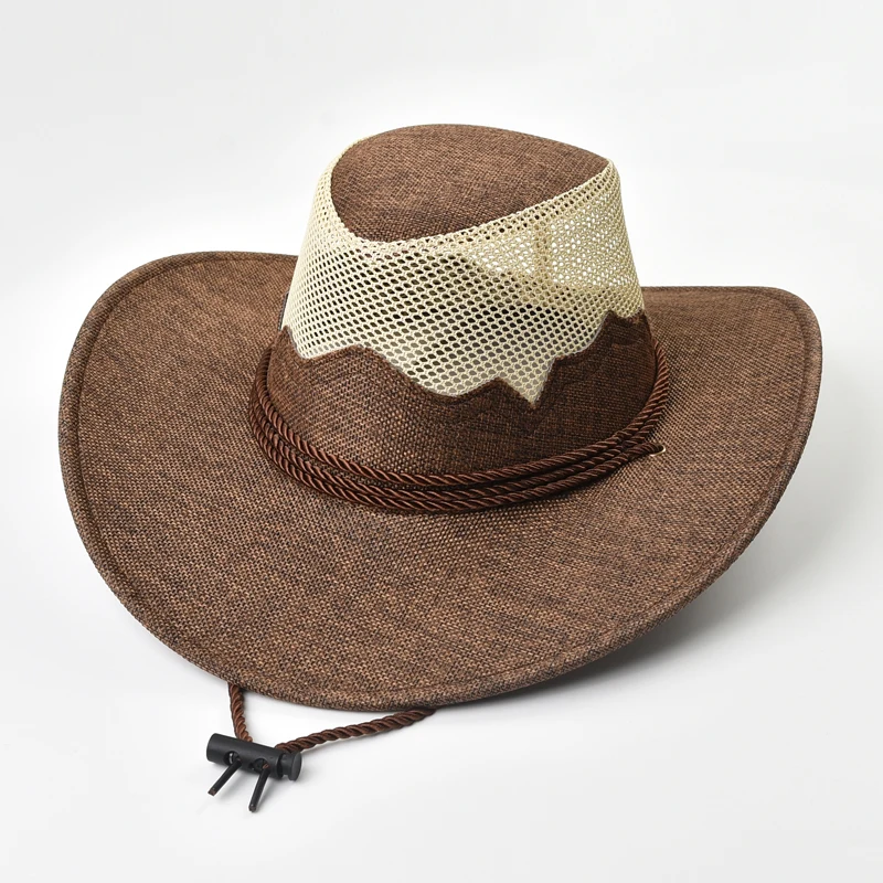 Vintage Big-Edge Western Cowboy Hüte Panama Gentleman Cowgirl Jazz Hut Urlaub Party Cosplay Hut Image