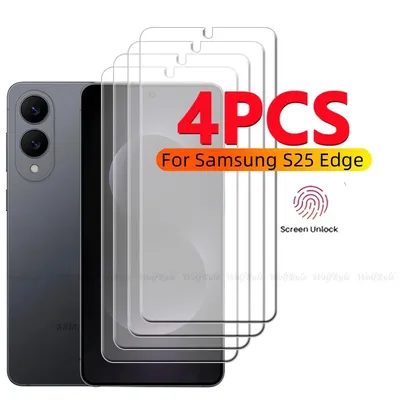 4Pcs For Samsung Galaxy S25 Edge Glass Samsung S25 Edge Glass Protective 9H HD Screen Protector Samsung S25 Edge Tempered Glass