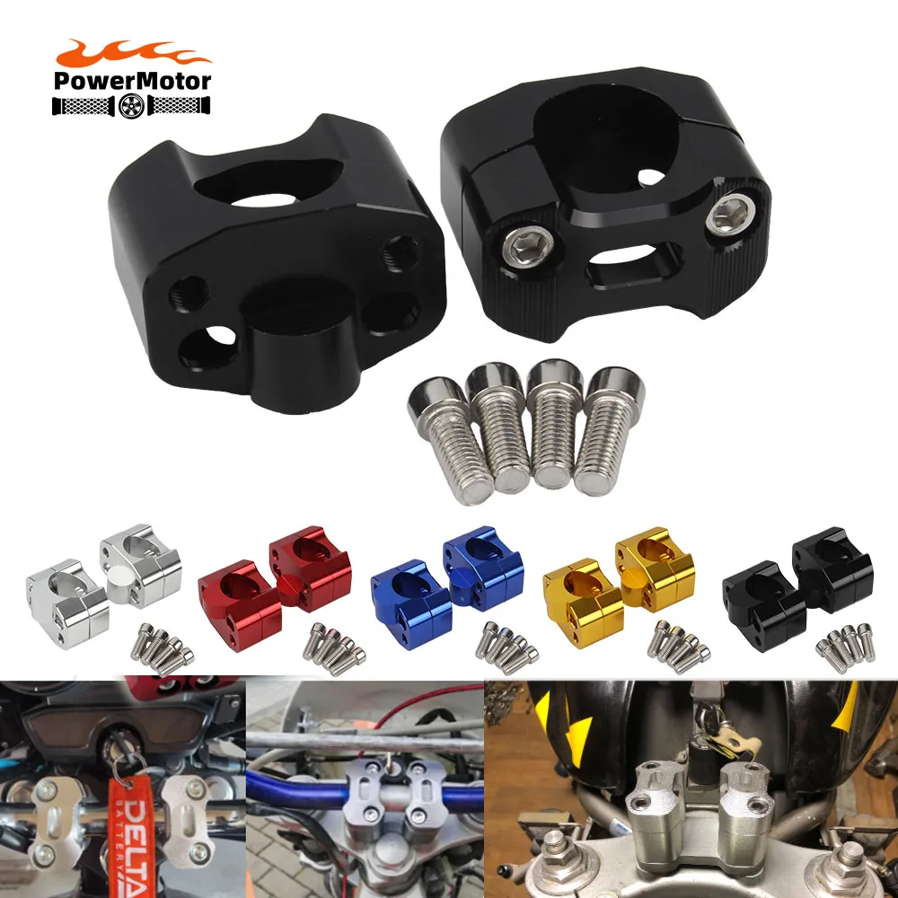 1 Paar CNC 22 mm 28 mm Motorrad-Lenkerklemmen, Lenkererhöhungsadapter für 7/8 Zoll 1-1/8 Pit Dirt Bike Motocross-Modifikationsteile Image