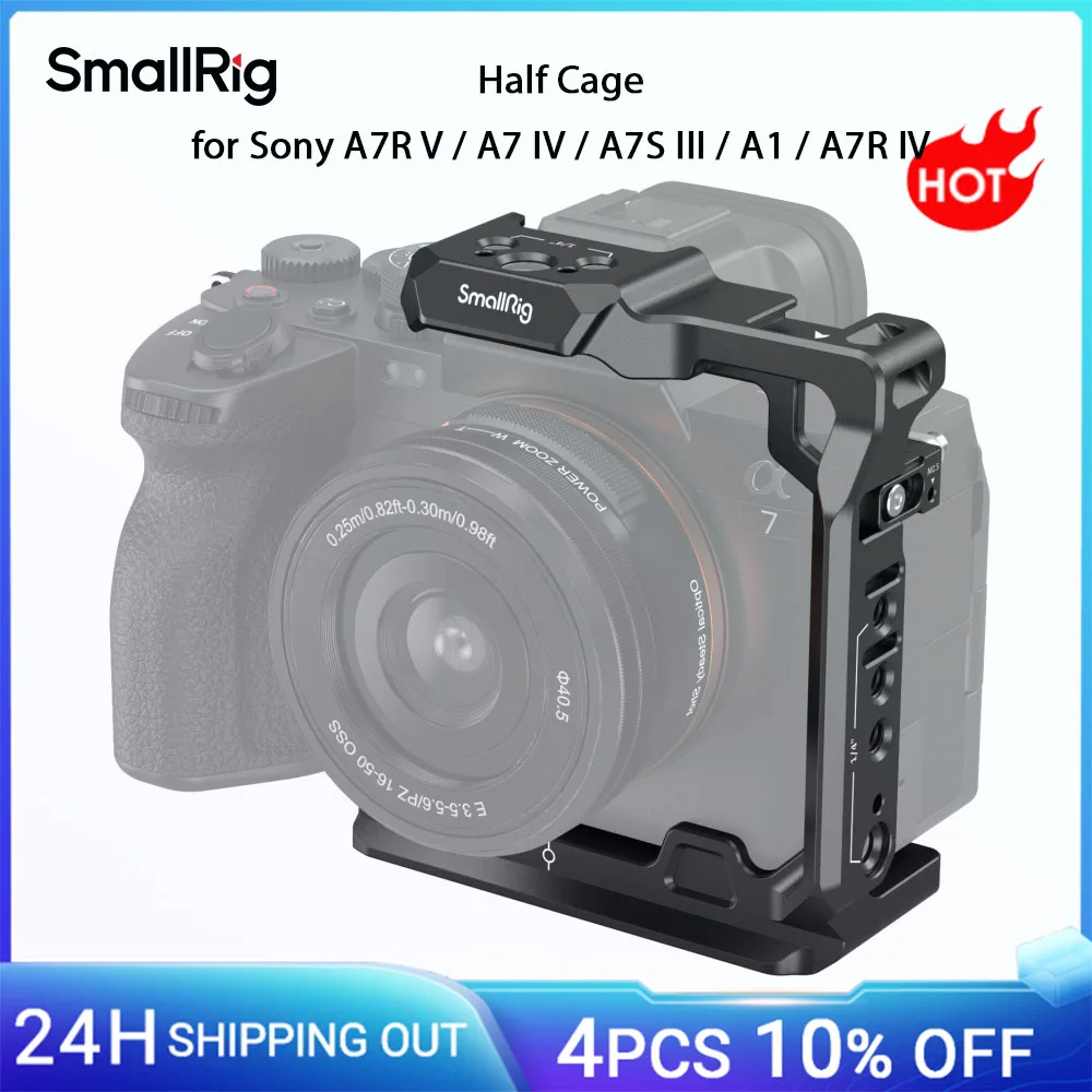 SmallRig Camera Half Cage for Sony Alpha 7R V/Alpha 7 IV/Alpha 7S III/Alpha 1/Alpha 7R IV with Cold Shoes -3639