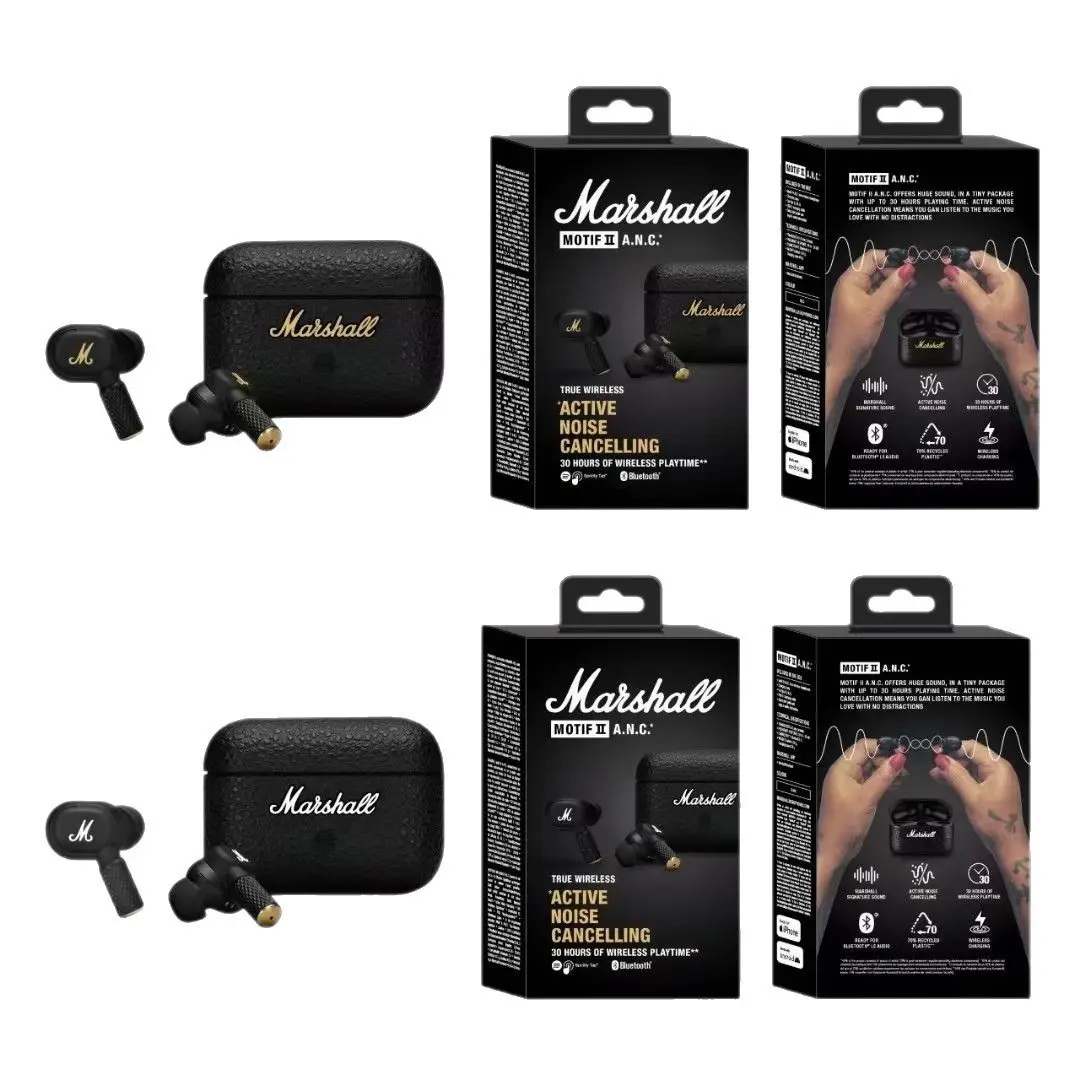 NUOVO Marshall MOTIF II ANC True Bluetooth 5.2 Cuffie Cuffie con cancellazione attiva del rumore Auricolari in-ear Cuffie Versione HK