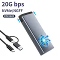 Custodia SSD M.2 M/B + M-Key da 10 Gbps/20 Gbps M2 NVME SATA Custodia per disco rigido esterno Adattatore doppio protocollo con ventola di raffreddamento per il gioco