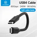 Hagibis Cavo USB4 Spina verticale Cavo corto da USB C a USB C 80 Gbps 240 W PD3.1 Cavo 8K per Thunderbolt 4/5 Mac mini M4 Mac Studio