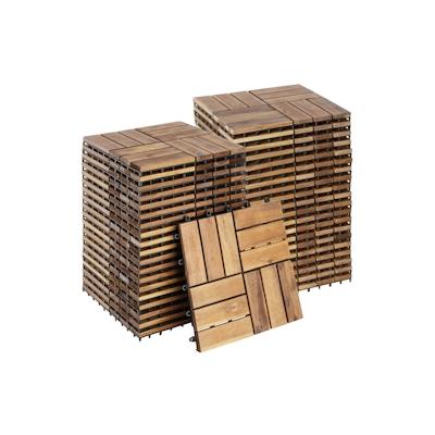 TECTAKE Terrassenfliesen Tabula 12er Lamellen - 40 Image