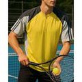 US Open Per uomo Maglietta sportiva Polo da golf Maglia da tennis Maglietta da tennis Maniche Corte Cerniera Frontale Traspirante Yoga Tennis Golf Patchwork Giallo Blu Grigio scuro Abbigliamento da
