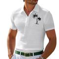Per uomo Polo Maglia da golf All'aperto Abbigliamento quotidiano Bavero Manica Corta Moda Hawaiano Albero di Cocco Stampato Estate Vestibilità regolare Nero Bianco Giallo Vino Azzurro cielo Grigio