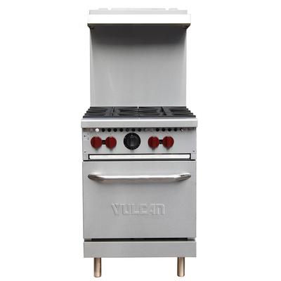 Vulcan SX24-4BN 24" 4 Burner Commercial Gas Range w/ Space Saver Oven, Natural Gas, 4 Burners, Stainless Steel, Gas Type: NG