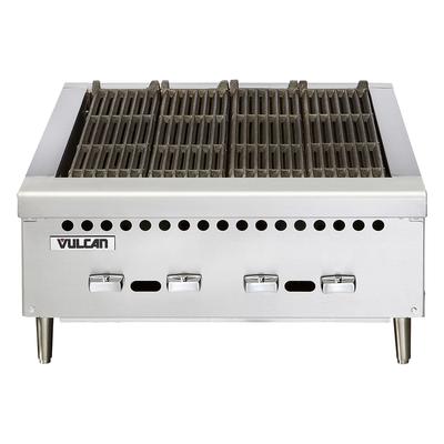 Vulcan VCRB36 36" Charbroiler, Countertop w/ 6 Cast Iron Burners, Convertible, Stainless Steel, Gas Type: Convertible