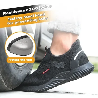 Puncture-resistant work shoes Fashion Durable shoes Safety shoes Work shoes Sneakers Steel toe shoes Men's safety shoes