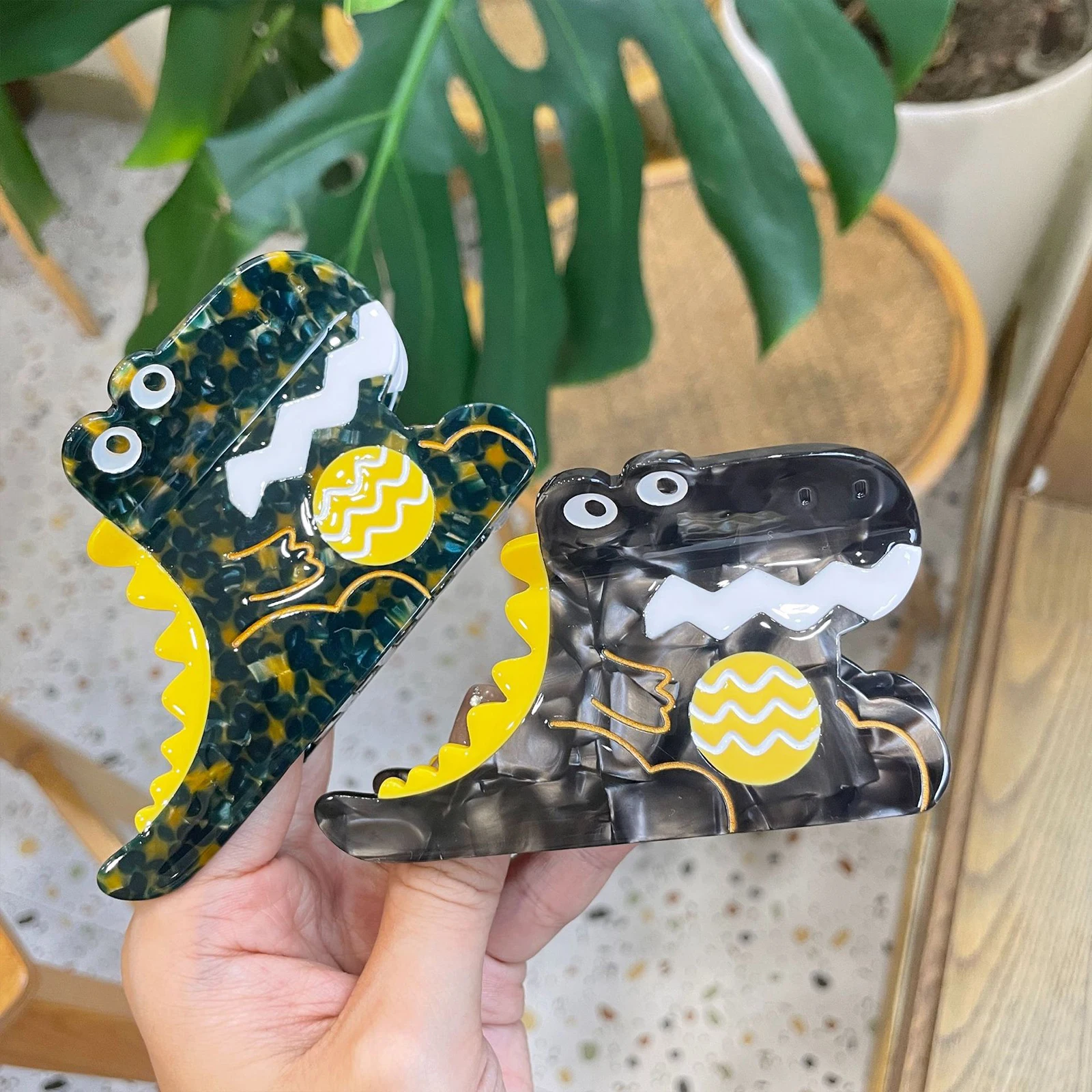 1pc Nette cartoon kleine dinosaurier haar fangen shark halb clip haar pferdeschwanz clip neue haar-accessoire für frauen Image