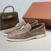 Damen-Loafer, gummierte Schaffell-Wildleder-Flachschuhe der Luxusmarke, meistverkaufte Damenschuhe
