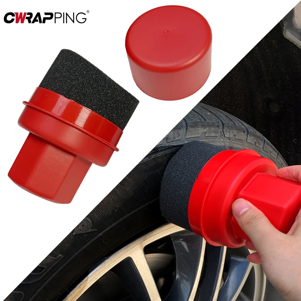 Auto Rad Polieren Wachsen Schwamm mit Deckel Reifen Waschen Wischen Wasser Saug Schwamm Pad Wachs Polieren Reifen für Auto Reinigung Werkzeuge Image
