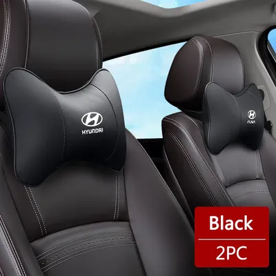 1/2Pcs Car Seat Headrest Auto Logo Neck Pillow For Hyundai i10 i20 i30 NLine Sonata Tucson Azera Elantra Veloster Kona Accessory