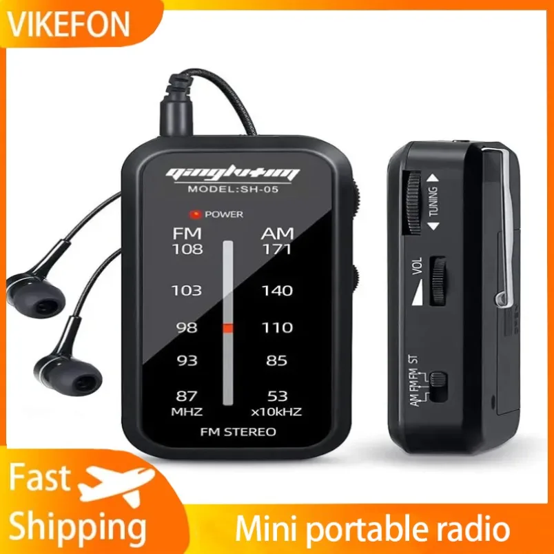 Mini-FM-Radio, batteriebetrieben, tragbares Radio, hervorragender Empfang, Taschen-AM-FM-Radio für Senioren, Laufen, Gehen, Zuhause Image