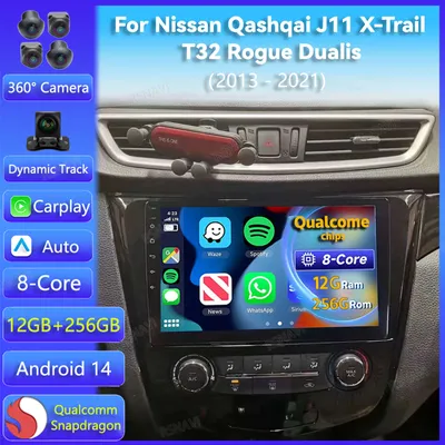Android 14 Carplay Auto Radio Für Nissan Qashqai J11 X-Trail Xtrail T32 Rogue Dualis 2013 - 2021 Navigation spieler Auto Stereo BT