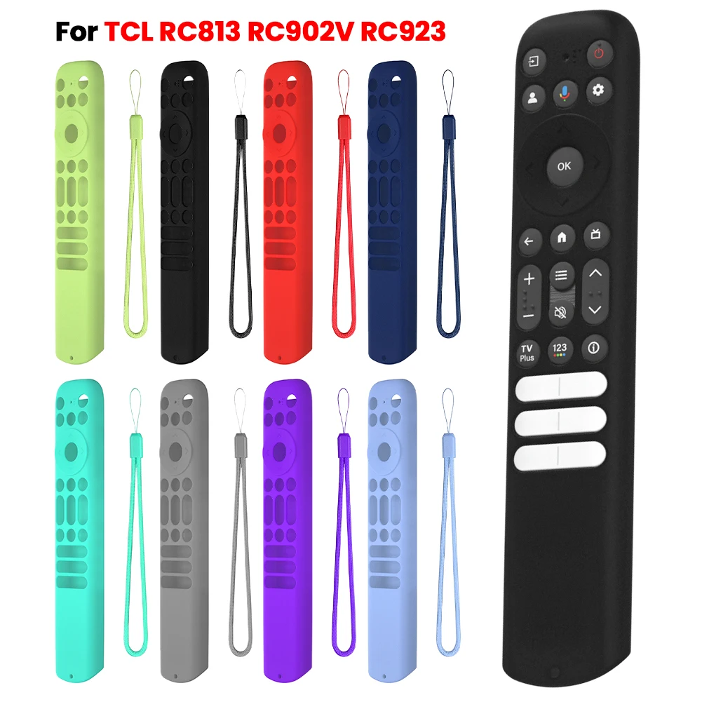 Silikonhülle mit Lanyard-Schutzhülle, stoßfeste Silikonhülle für TCL RC813 FMB1/RC902V FMR1/RC923 Sprachfernbedienung Image