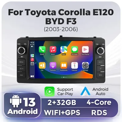 7 Zoll 2din Android 13 Autoradio Multimedia GPS für Toyota Corolla E120 2011-2016 byd F3 Carplay Android Auto GPS Stereo RDS WiFi carplay autoradio auto intelligentes system android car radio