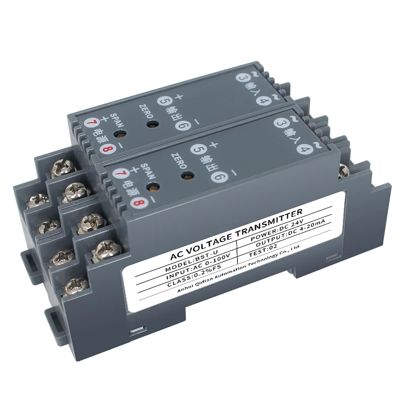 AC-Spannungssensor und -Transmitter AC0-5V 0-10V zu 0-10V AC-Spannungssensor 0-50V 0-75V 0-220V 0-1000V zu 4-20mA Spannungstransmitter Image