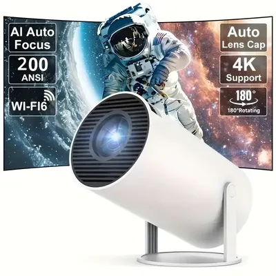 M5 4K Android 11 Projector - Dual WiFi6, Wireless 5.0, 200ANSI Brightness, 1080P HD Outdoor Home Cinema Projector USB Plug