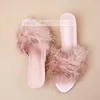 Rosa Feder High Heels Hausschuhe Weibliche Süße Casual Offene spitze Patent Leder Schuhe Frauen