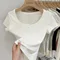 T-shirt da donna T-shirt con bottoni T-shirt da donna Top T-shirt slim in cotone T-shirt estiva da donna a maniche corte T-shirt sexy Canale Y2k