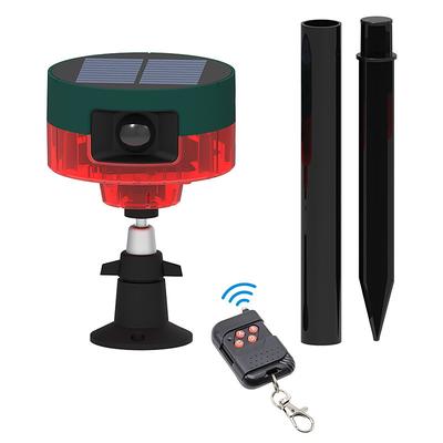 360° Solar Infrared Animal Repeller with Sound Light Alarm – Motion Sensor Wildlife Deterrent with Voice Broadcast Speaker