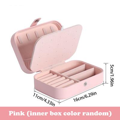 Double Layer Portable Jewelry Box Organizer for Earrings, Necklaces, Rings, Simple Elegant Travel Jewelry Case, Anti-Oxidation Storage Box for Women
