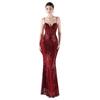 Jerseykleid MODA MINX "Gabrielle Long Dress", Damen, Gr. M, EURO-Größen, rot (weinrot), 100% Polyester, unifarben, elegant, lang, ohne Ausschnitt, ohne Ärmel, Kleider, mit wunderbarem Rückenausschnitt