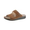 Pantolette, Herren, Gr. 43, braun (cognac), Veloursleder, Schuhe