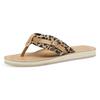 Zehentrenner TAMARIS "AVRIL", Damen, Gr. 38 (5), leodruck, Textil, Lederimitat, animal-print, sportlich, Schuhe, Sommerschuh, Flats, Schlappen mit T-Logoanhänger