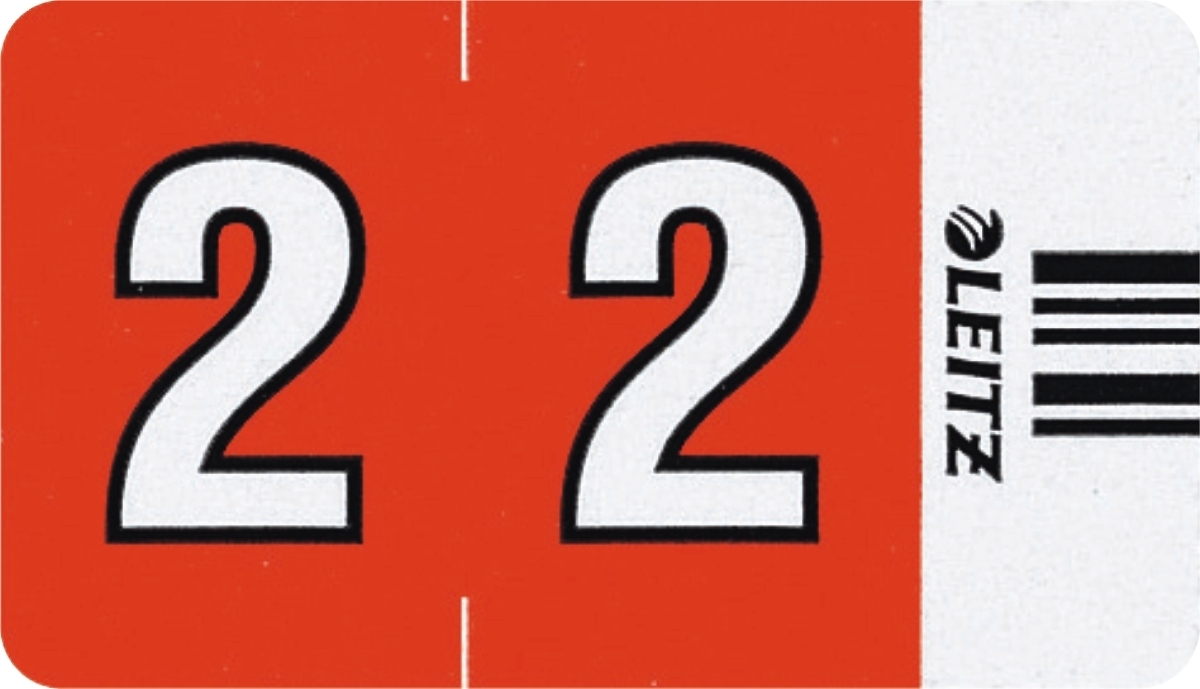 LEITZ Orgacolor Ziffernsignal 2 selbstklebend VE=10x500 Stück rot Image