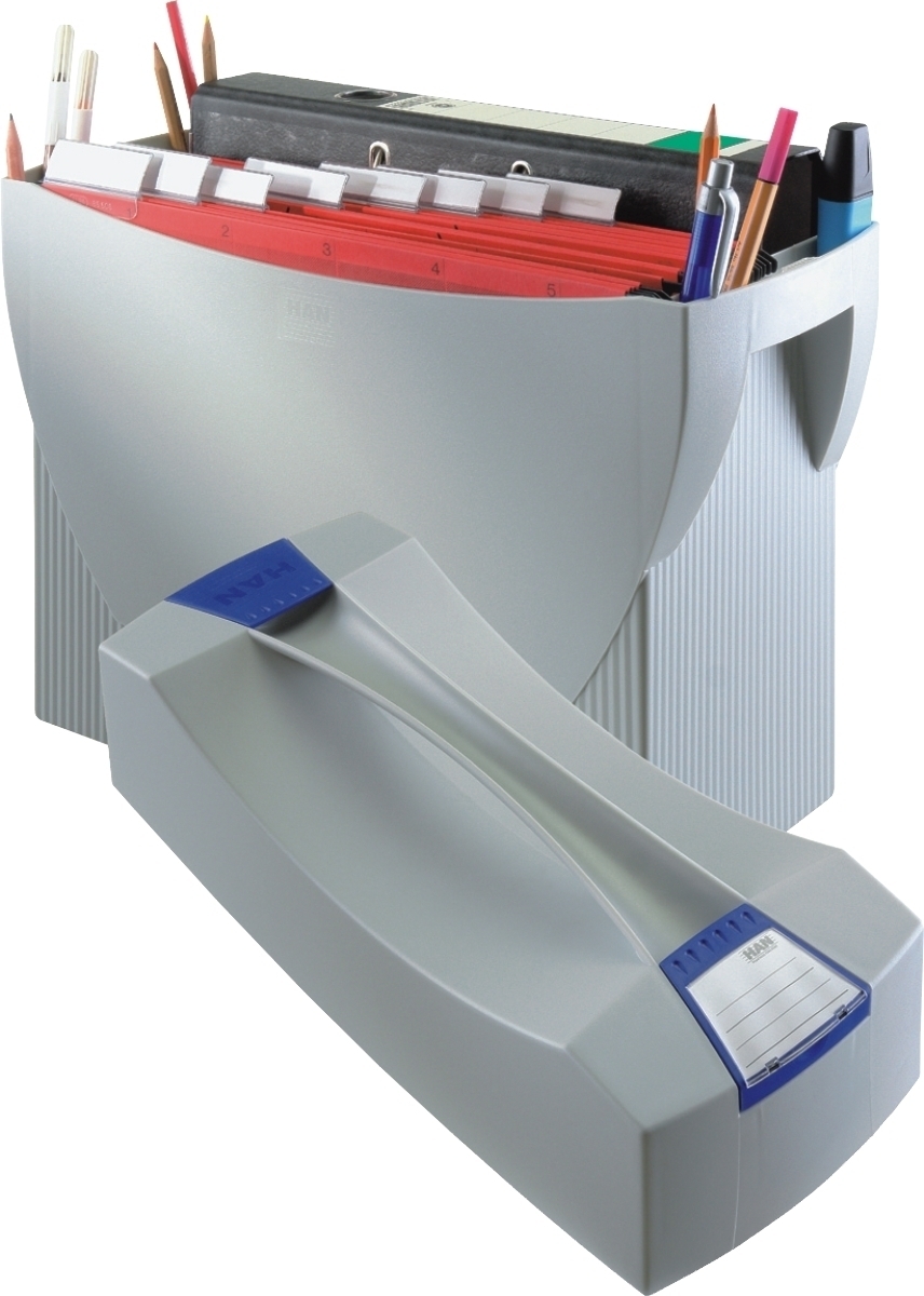 HAN Hängemappenbox Swing mit Deckel für ca. 20 Mappen lichtgrau leer Packung mit 5 Stück Image