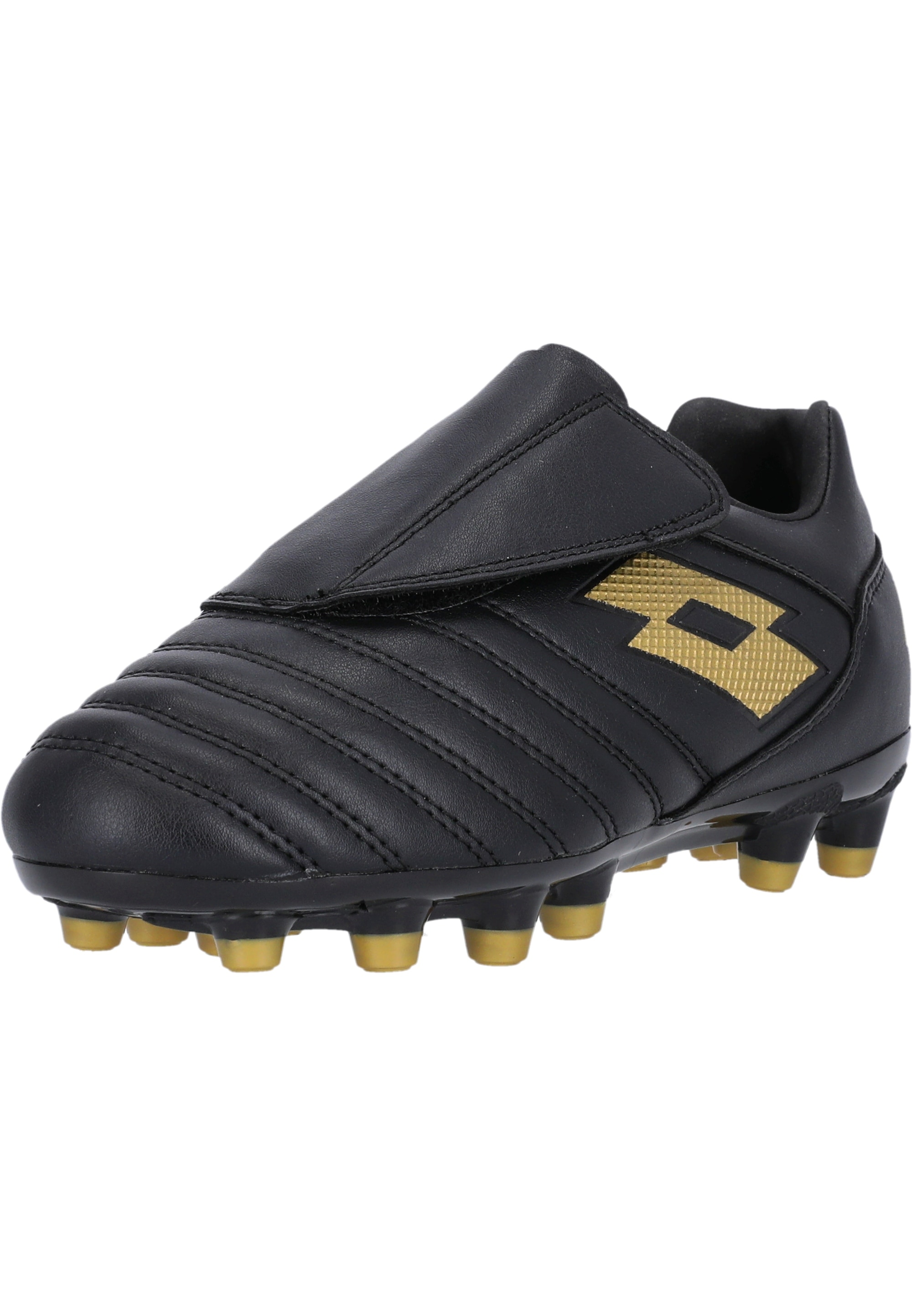 Fußballschuh LOTTO "MILANO 700 AGM JR S", Herren, Gr. 34, gold (schwarz, goldfarben), Lederimitat, Schuhe Fußballschuh, im ausgeklügelten Design ideal für Kunstrasen