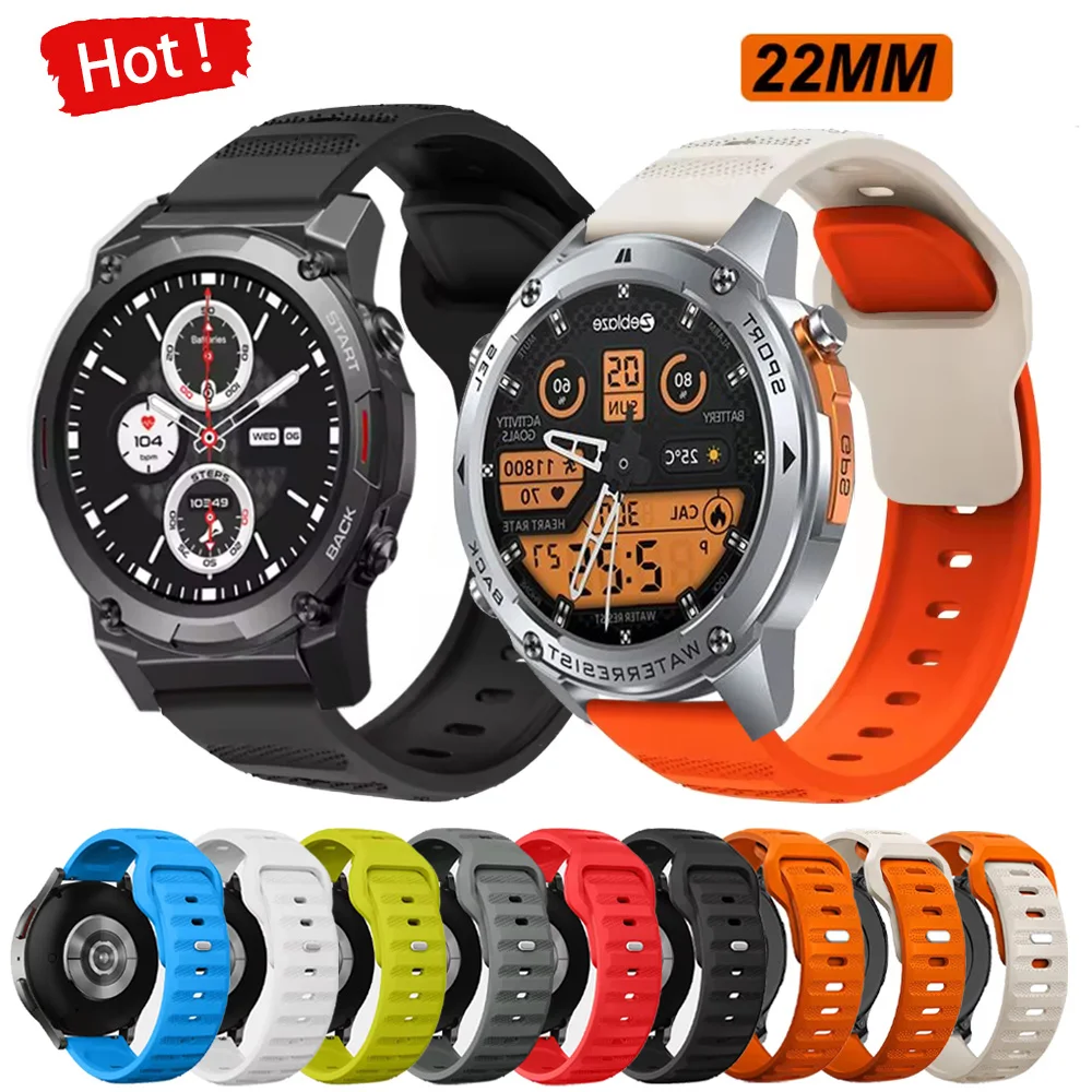 22 mm Ersatzarmband für Zeblaze Vibe 7/Pro/Lite/Stratos 2 3/Btalk/GTS GTR 3 Pro/Beyond Band-Armbänder für Zeblaze Ares 3 Pro-Gürtel Image