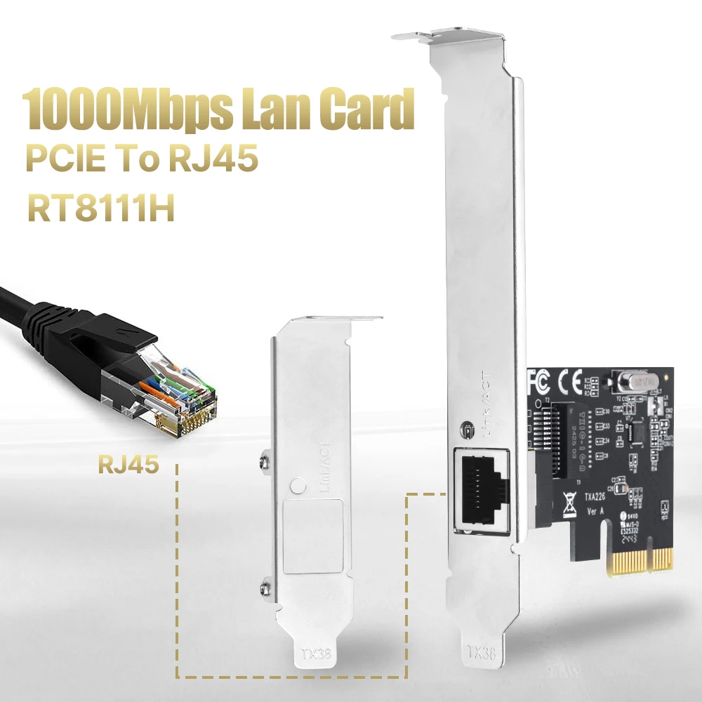 1000Mbps PCIE Zu RJ45 Netzwerk Adapter RT8111H RJ45 LAN Karte 10/100/1000Mbps Gigabit Ethernet PCI-E X1/X4/X8/X16 Für Desktop PC Image