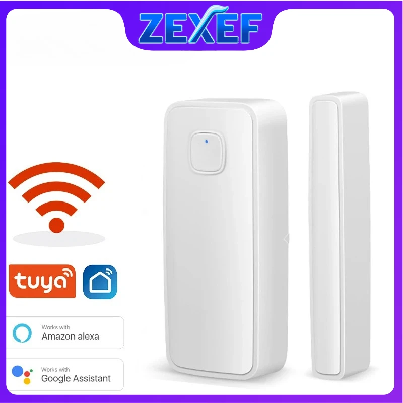 ZEXEF Tuya Tür Fenster Sensor Sicherheit Schutz Alarm Smart Home Tür Offen/Geschlossen Detektor Kompatibel Mit Alexa Google Hause Image