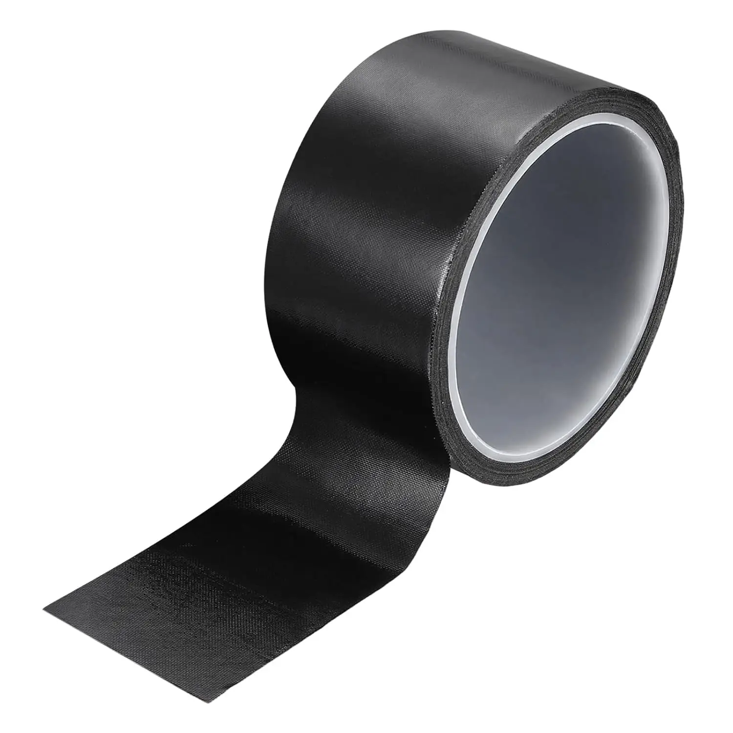 Schwarzes Klebeband auf Stoffbasis wird für die Kissenreparatur verwendet. Leder-Sitz-Sofa-Leck-Reparatur. Verschleißfestes Reparaturband aus Leder