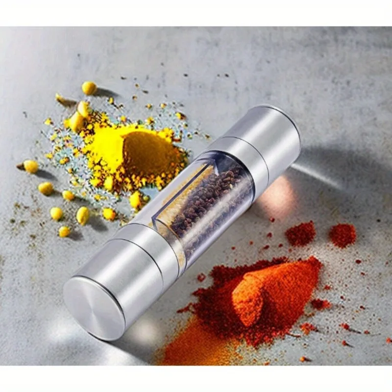 1pc 2in1 Pfeffermühle Haushalt Meer Salz Ginder Edelstahl Gewürzmühle Manuelle Meer Salz Mühle Gewürz Brecher wiederverwendbar Image