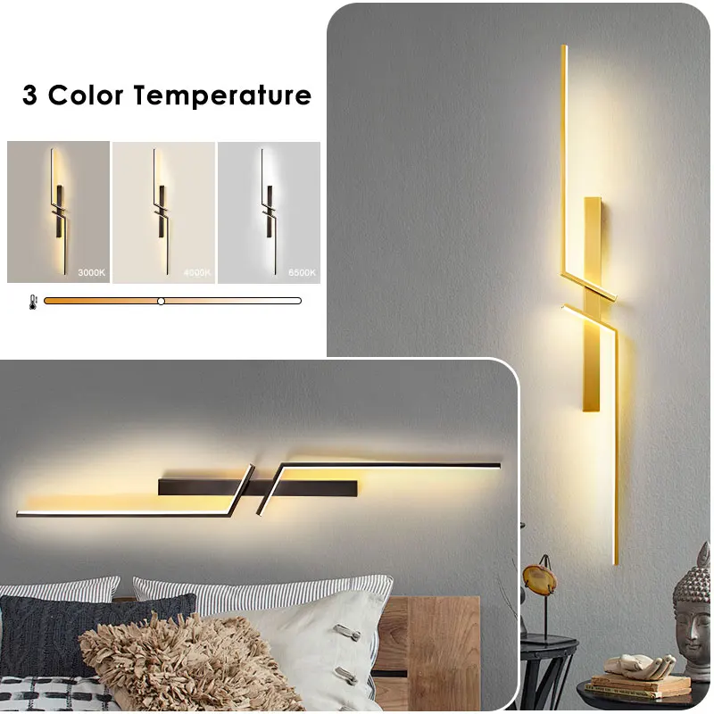 Innen-LED-Wandleuchten für die Küche, 60/80/100 cm, LED-Wandleuchten, Wandleuchte für TV-Hintergrund, Aluminium, AC85–265 V