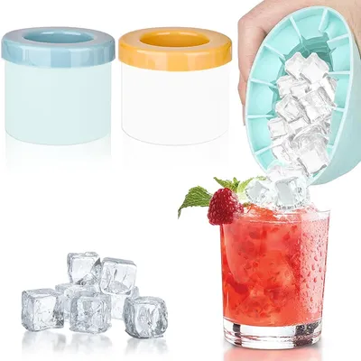 Cylinder Silicone Ice Cube Mold Quick Freeze Silicone Ice Cube Mold Ice Buckets Cup Portable Ice Cube Maker Ice Tray Ice Cup