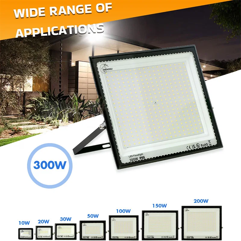 Hohe Helligkeit LED Flutlicht AC220V AC110V 10-300W IP66 Wasserdichte Flutlicht Für Garten Terrasse Straße Außen Beleuchtung