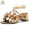 PRXDONG 2025 Neue Mode Sommer Frauen Sandalen Platz High Heels Ankle Strap Gold Silber Beige Kleid Party Hochzeit Dame Schuhe 39