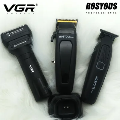 ROSYOUS VGR Professional Barber Cutting Machines Kit with DLC Blade 9000RPM and Base Charger Hair Cutting Machine Man Barbershop