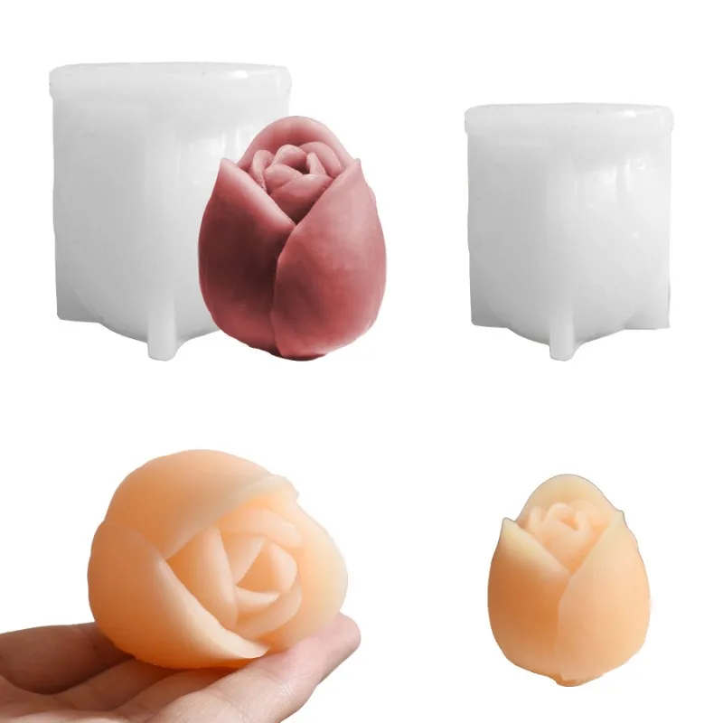 Neue Tulpe Silikon Kerze Form 3D Rose Seife Gips Harz Handwerk Form DIY Schokolade Eis Kuchen Backform Valentinstag Geschenk Image