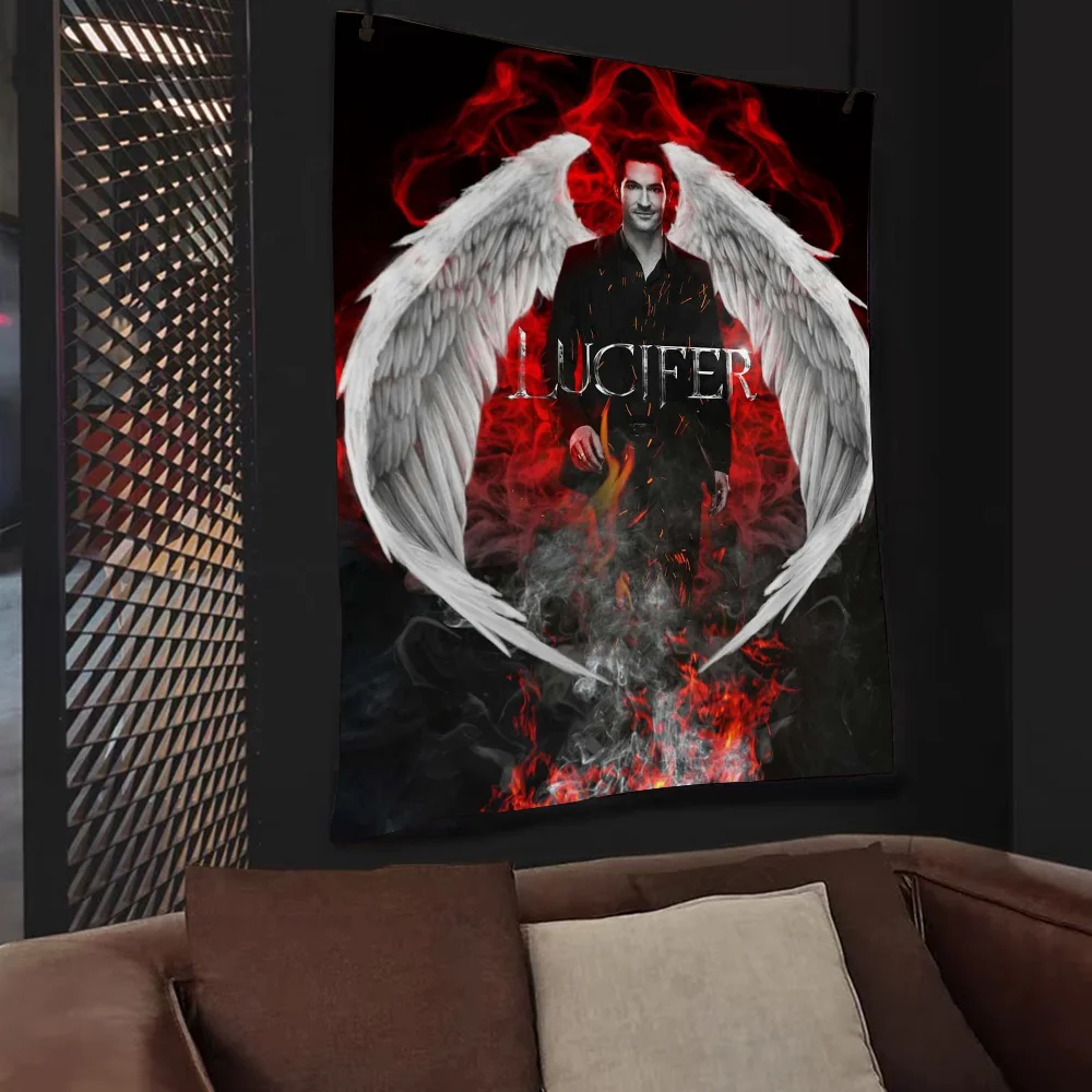 Lucifer Angel Printed Large Wall Tapestry Cheap Hippie Wall Hanging Bohemian Wall Tapestries Mandala Home Decor Image